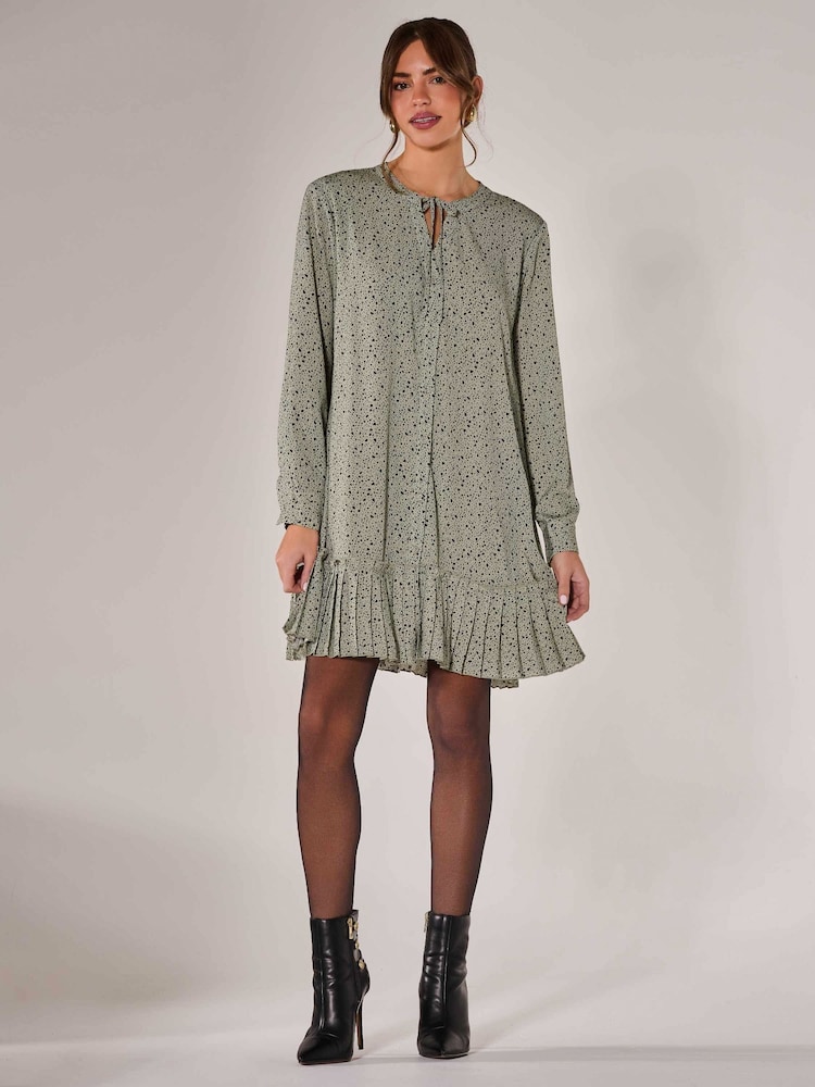 Jolie Moi Green Long Sleeve Shirt Dress - Image 1 of 6