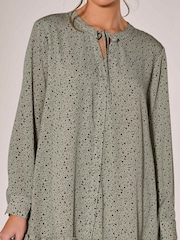 Jolie Moi Green Long Sleeve Shirt Dress - Image 2 of 6