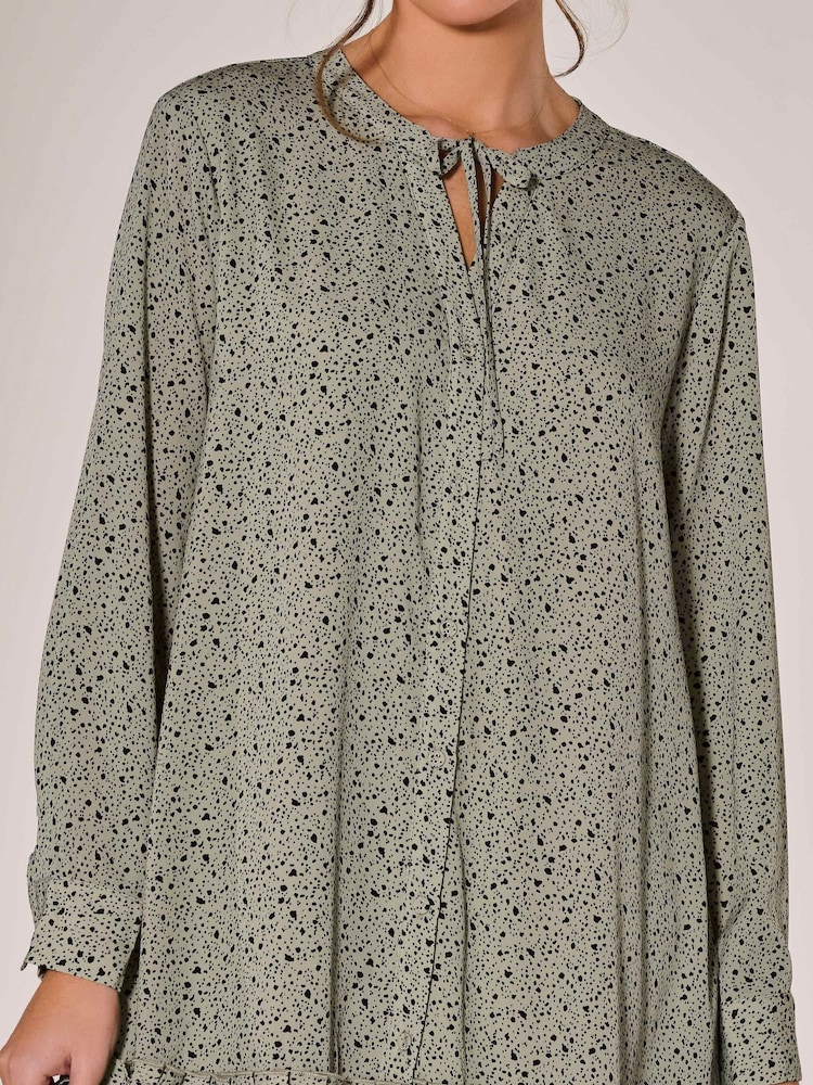 Jolie Moi Green Long Sleeve Shirt Dress - Image 2 of 6