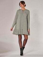 Jolie Moi Green Long Sleeve Shirt Dress - Image 4 of 6