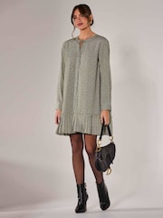 Jolie Moi Green Long Sleeve Shirt Dress - Image 5 of 6