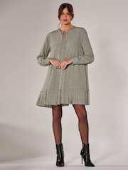 Jolie Moi Green Long Sleeve Shirt Dress - Image 6 of 6