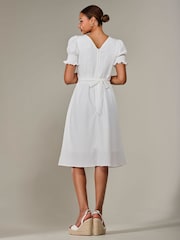 Jolie Moi White Puff Sleeve Midi Dress - Image 2 of 6