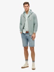 Superdry Green Classic Essential Zip 100% Cotton Hoodie - Image 3 of 5