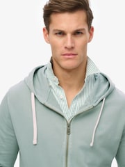 Superdry Green Classic Essential Zip 100% Cotton Hoodie - Image 4 of 5