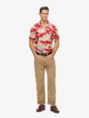 Superdry Red The Merchant Store Hawaiian Shirt - Image 3 of 5
