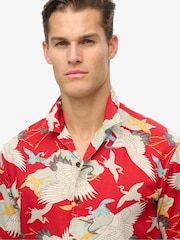 Superdry Red The Merchant Store Hawaiian Shirt - Image 4 of 5