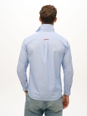 Superdry Blue Essentials Tailored Lite 100% Cotton Shirt - Image 2 of 5