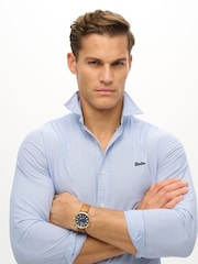 Superdry Blue Essentials Tailored Lite 100% Cotton Shirt - Image 4 of 5