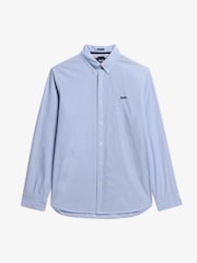 Superdry Blue Essentials Tailored Lite 100% Cotton Shirt - Image 5 of 5