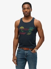 Superdry Blue Outdoor Stripe Vest - Image 1 of 6