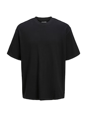 JACK & JONES Black 100% Cotton Combed Jersey T-Shirt And Cargo Shorts Set - Image 2 of 3