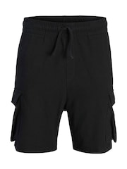 JACK & JONES Black 100% Cotton Combed Jersey T-Shirt And Cargo Shorts Set - Image 3 of 3