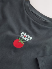 Charcoal Pasta Graphic Print T-Shirt (3-16yrs) - Image 7 of 9