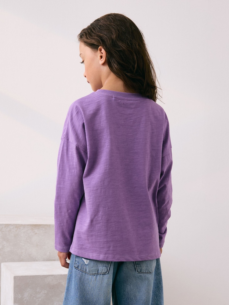 Purple Long Sleeve Graphic Top (3-16yrs) - Image 2 of 3