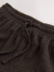 Chocolate Brown Textured Wide Leg Trousers - Image 10 of 11