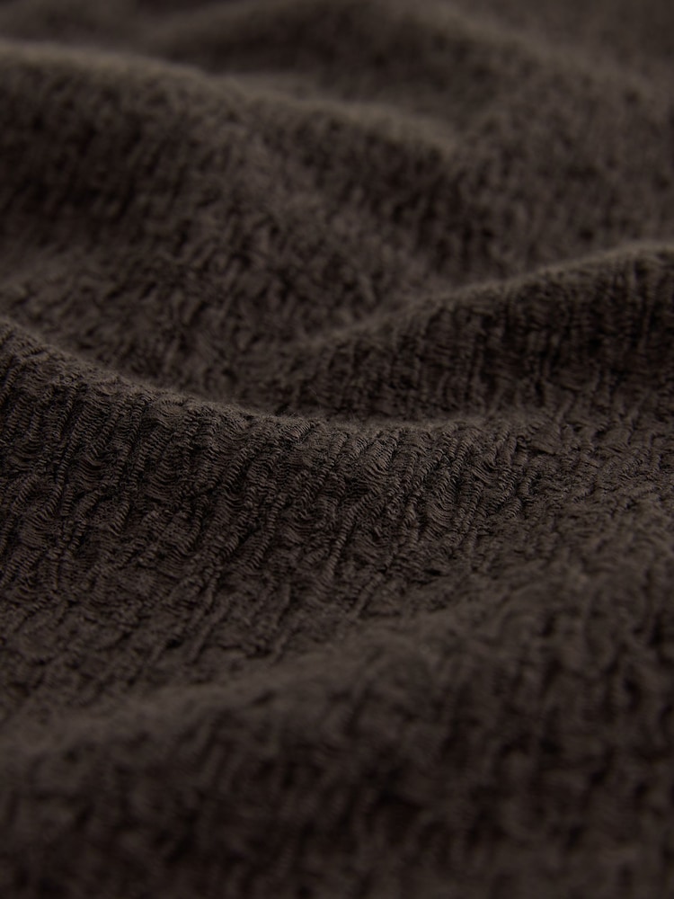 Chocolate Brown Textured Wide Leg Trousers - Image 11 of 11