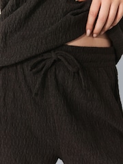 Chocolate Brown Textured Wide Leg Trousers - Image 7 of 11