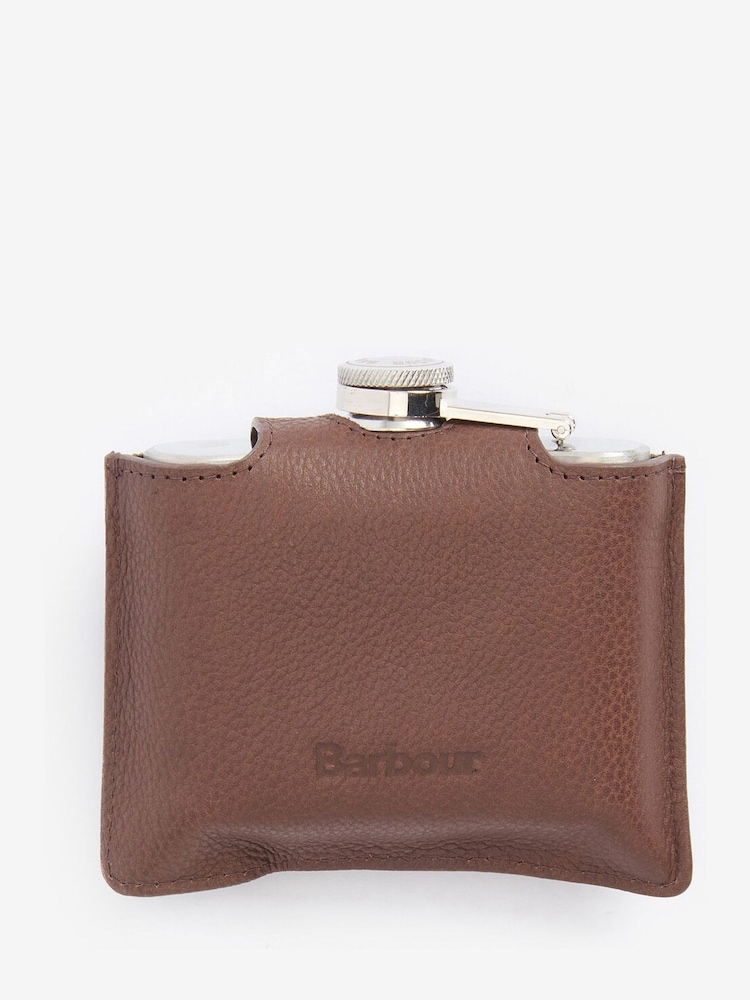 Barbour® Brown Quilted Padbury Hip Flask - Image 2 of 6 Barbour® Brown Quilted Padbury Hip Flask - Image 2 of 6