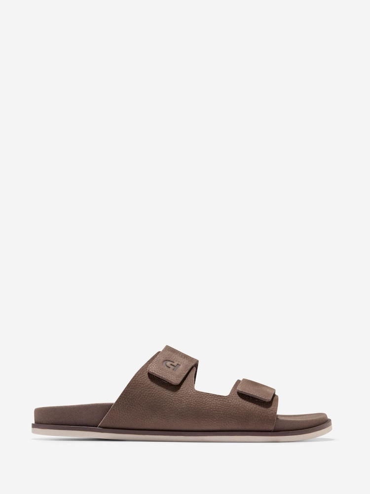 Cole Haan Mens Grey Modern Classic Nubuck Double Band Sandals - Image 1 of 5