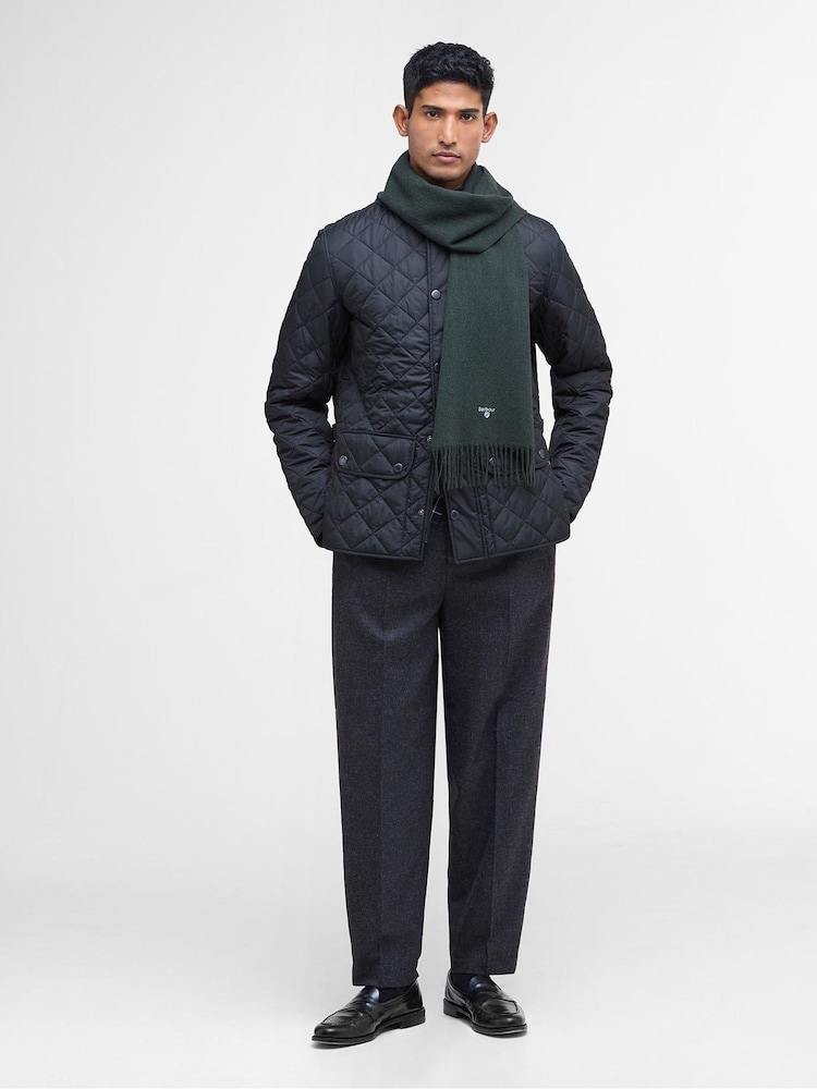 Barbour® Green Plain Lambswool Scarf - Image 1 of 6 Barbour® Green Plain Lambswool Scarf - Image 1 of 6