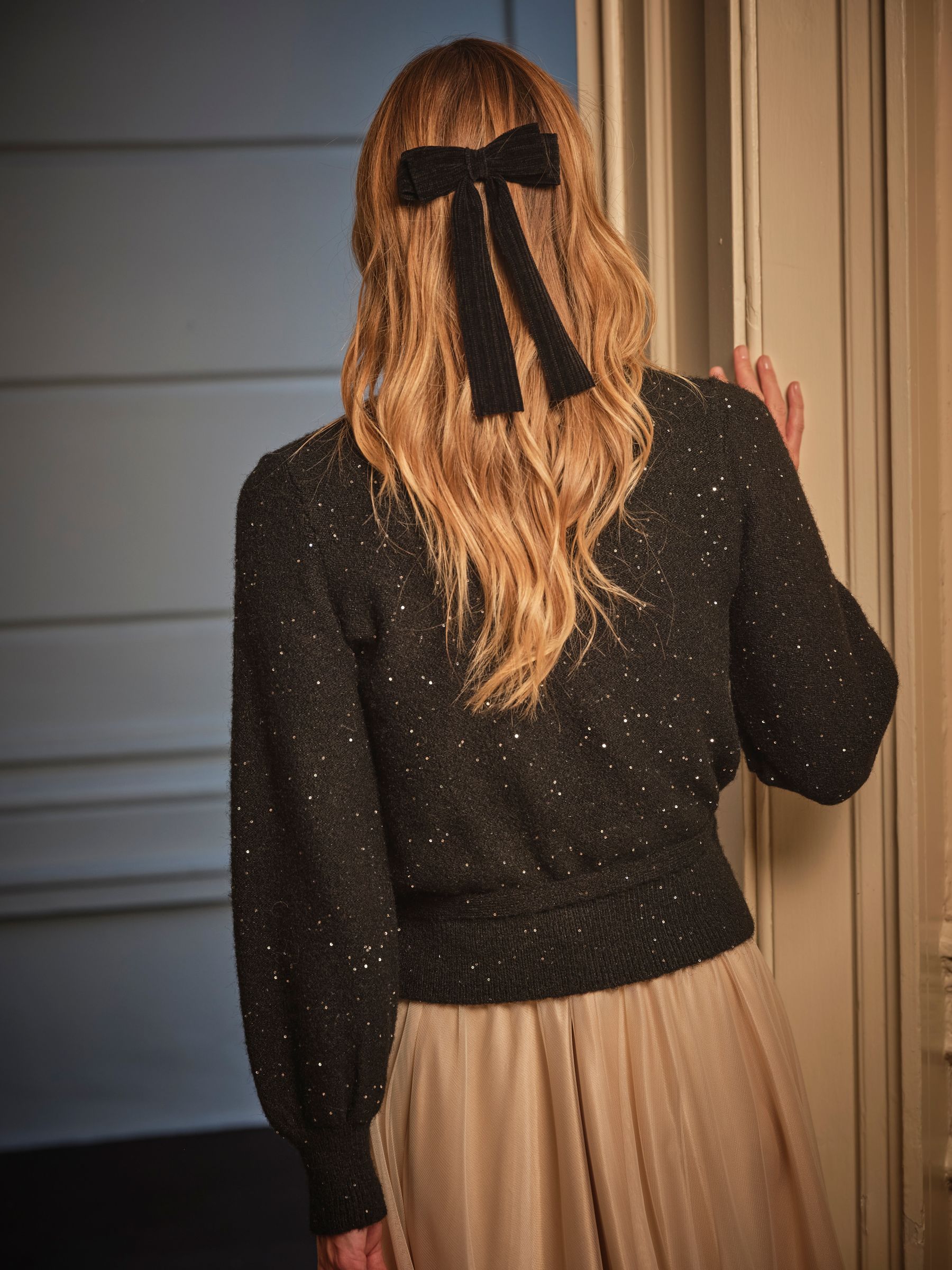 Buy FatFace Bonnie Black Sparkle Wrap Cardigan from the Next UK