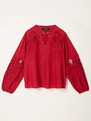 FatFace Eliza Red Embroidered Blouse - Image 1 of 1