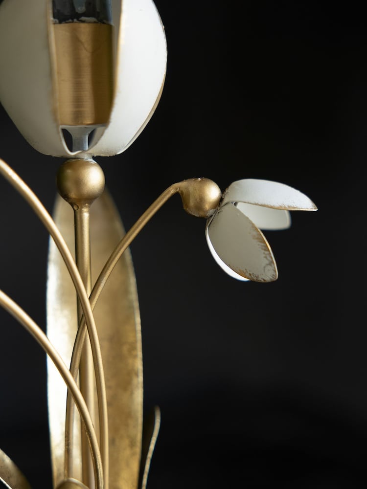 Rockett St George White Metal Floral Candle Holder - Image 2 of 5