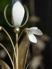 Rockett St George White Metal Floral Candle Holder - Image 4 of 5