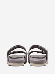 Cole Haan Mens Grey Modern Classic Nubuck Double Band Sandals - Image 4 of 7