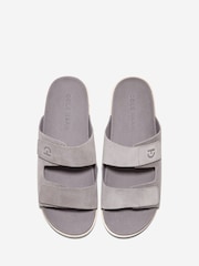 Cole Haan Mens Grey Modern Classic Nubuck Double Band Sandals - Image 5 of 7