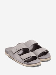 Cole Haan Mens Grey Modern Classic Nubuck Double Band Sandals - Image 6 of 7