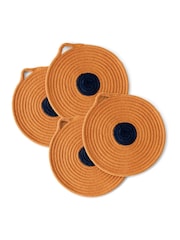 Curateology Set of 4 Orange Penn Round Placemats - Image 2 of 2