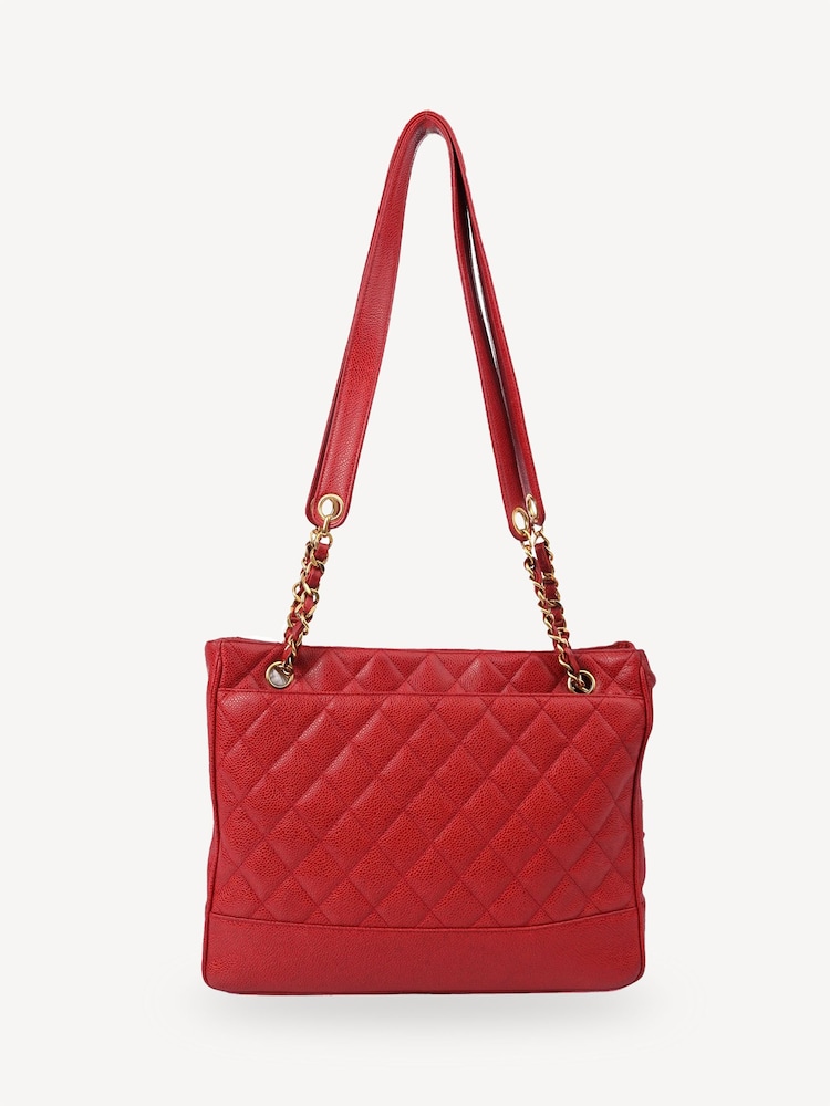 CHANEL Red Tote Bag - Image 2 of 6