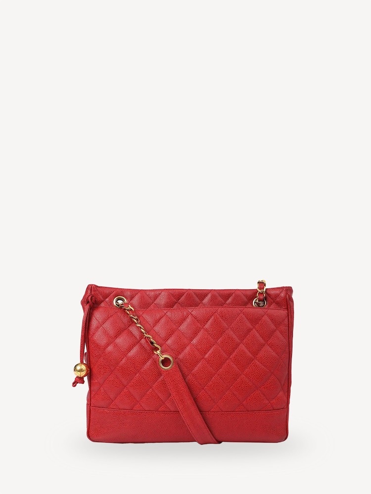 CHANEL Red Tote Bag - Image 3 of 6