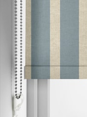 Emily Bond Fowey Blue Parasol Stripe Made to Measure Roller Blind - Image 5 of 6