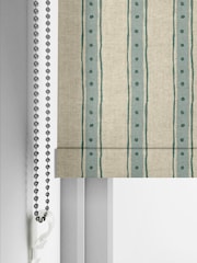 Emily Bond Blue/Green Block Printed Stripe Made to Measure Roller Blind - Image 5 of 6
