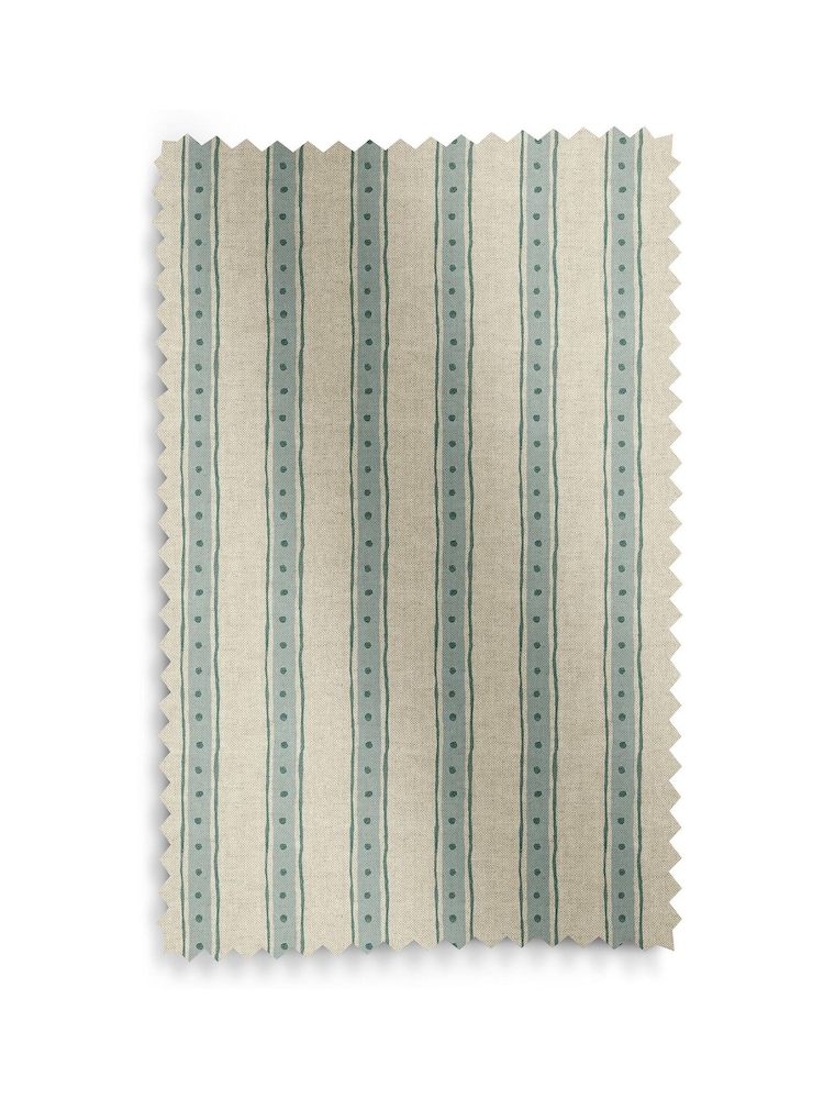 Emily Bond Blue/Green Block Printed Stripe Made to Measure Roller Blind - Image 6 of 6