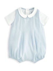 Mamas & Papas Blue Pleat 100% Cotton Romper & Bodysuit with Collar Set - Imagen 7 de 7