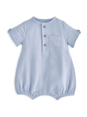 100% Cotton Patch Pocket Romper & Bucket Hat Set - Image 2 of 3