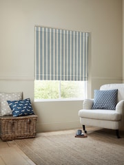 Emily Bond Fowey Blue Parasol Stripe Made to Measure Roman Blind - Image 2 of 6