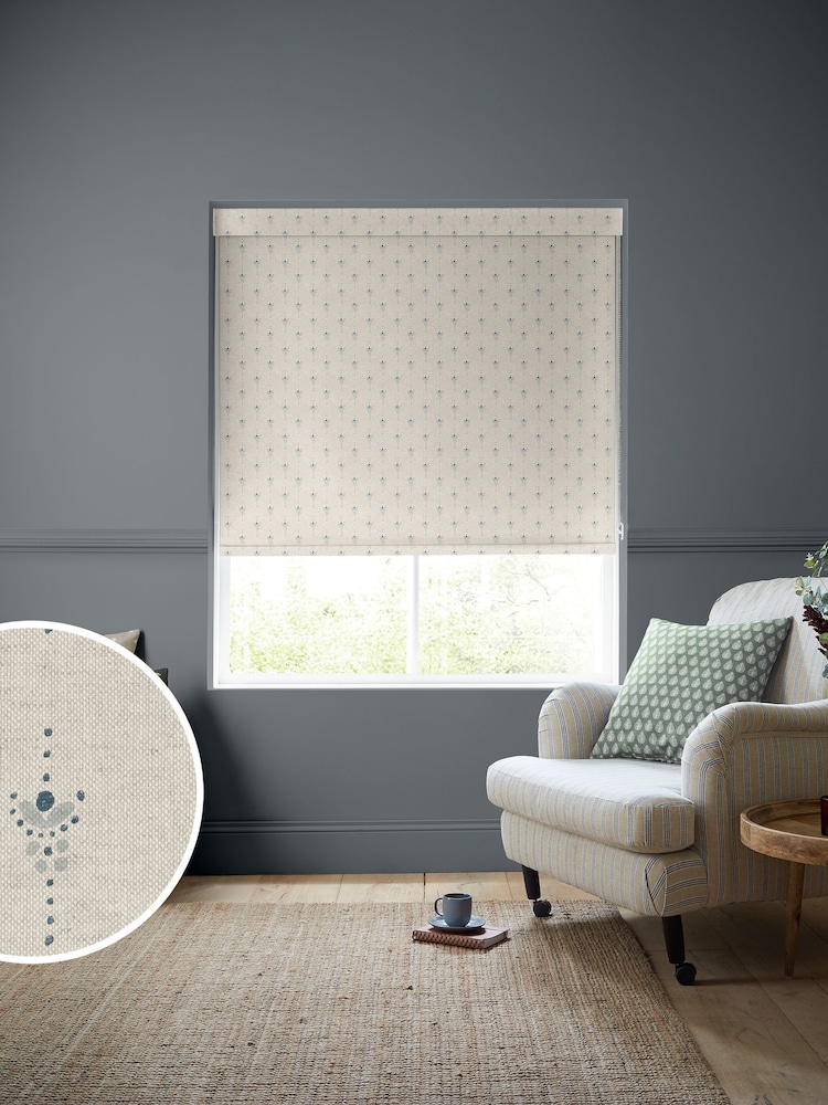 Emily Bond Fowey Blue Honor Made to Measure Roller Blind - Image 1 of 5