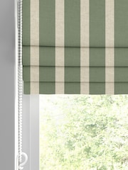 Emily Bond Fern Green Parasol Stripe Made to Measure Roman Blind - Image 2 of 5