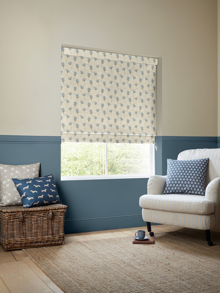 Emily Bond Blue Cornflower Made to Measure Roman Blind - Image 2 of 6