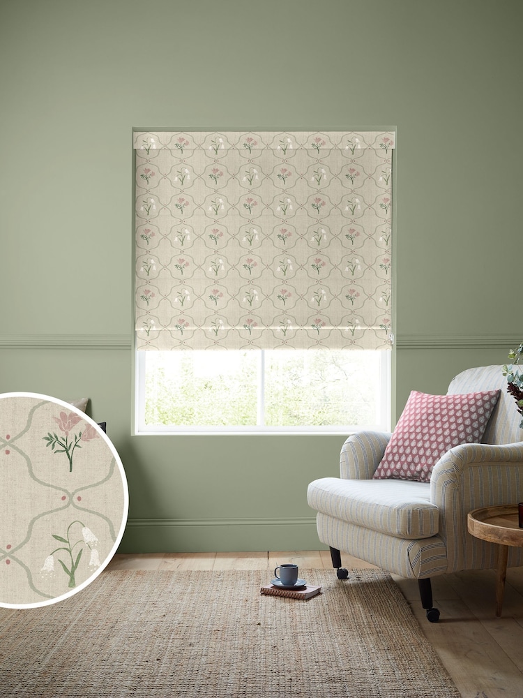 Emily Bond Rose Pink Margot Made to Measure Roman Blind - Image 1 of 6