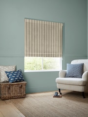 Emily Bond Natural Taupe Parasol Stripe Made to Measure Roman Blind - Image 2 of 6