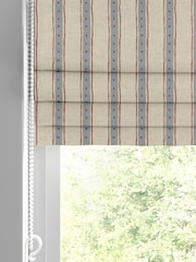Emily Bond Blue Block Printed Stripe Made to Measure Roman Blind - Image 2 of 5