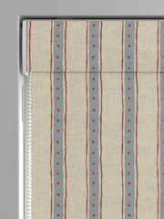 Emily Bond Blue Block Printed Stripe Made to Measure Roman Blind - Image 3 of 5