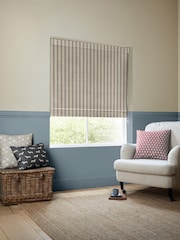 Emily Bond Blue Block Printed Stripe Made to Measure Roman Blind - Image 5 of 5