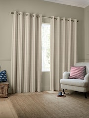 Emily Bond Pink/Blue Block Printed Stripe Made to Measure Curtains - Image 2 of 9